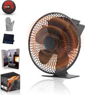 Kachel Ventilator - 5-bladige niet-elektrische ventilator voor pelletkachel,Door warmte aangedreven ventilator voor houtkachel, eco-kachelventilatoren met deksel Warme luchtcirculatie voor Astound