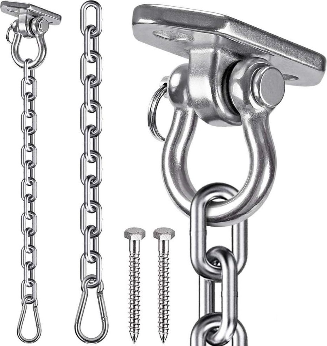 Schommel plafond mount voor hangmat stoel - zware schommel hanger haak met ketting - speeltuin opknoping stoel schommel set met boom sportschool touw - zware tas bokszak