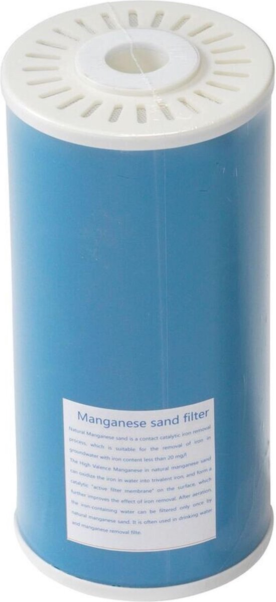 Mangaanzand waterfilter voor 10 inch (25cm) waterzuiveringsinstallaties, absorbeert o.a. ijzerverontreinigingen uit het water.