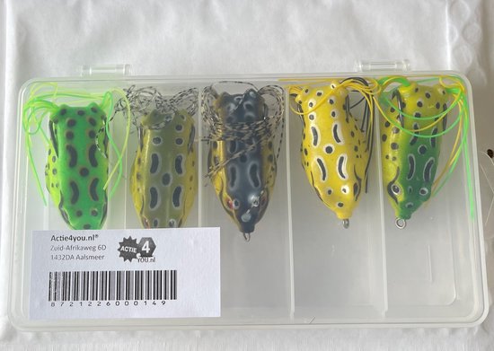 Actie4you® - Kunstaas Kikker - Roofvissen - 13g - Groen mix - Softbait - 5 Stuks in Box — afbeelding 5