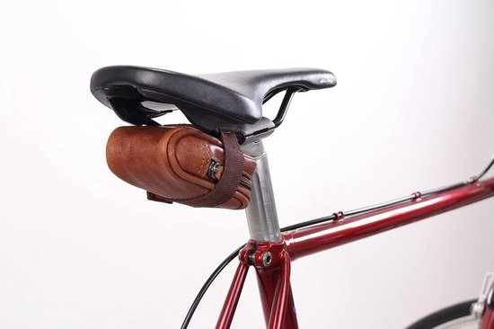 american blue Leren zadeltas voor dames en heren, fietsaccessoiretas, vintage tas (Dynamics