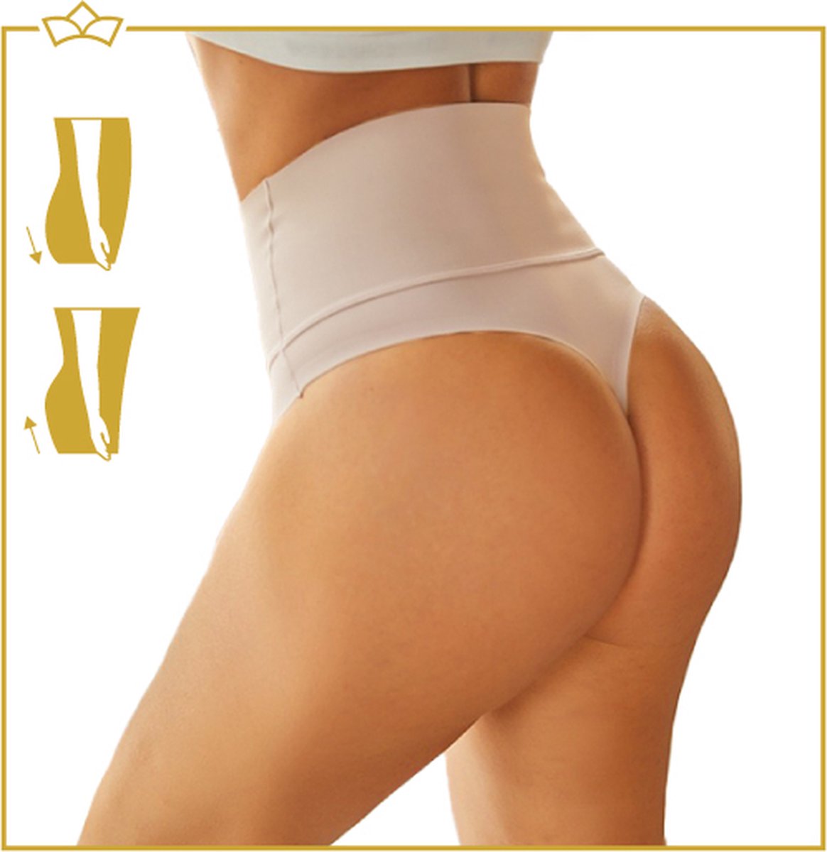 ATTREZZO® String - Corrigerend voor buik en heupen - Maat S - Beige