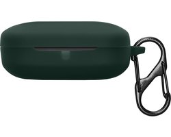 kwmobile cover voor oordopjes case - geschikt voor OnePlus Buds 3 - Trendy beschermhoes draadloze oordopjes in donkergroen