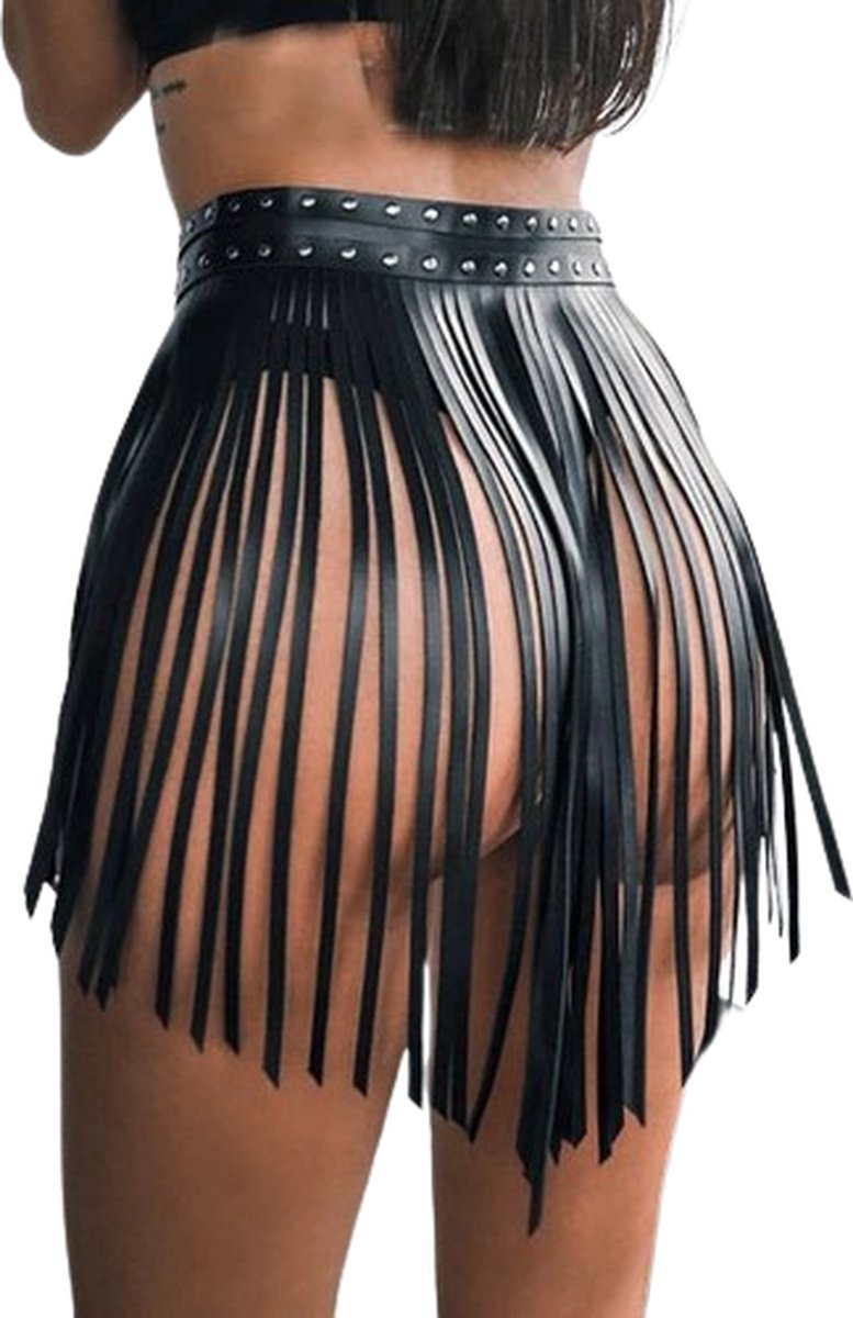 Goedkoopste Erotische rok | Erotische kleding | Zeer luxe uitvoering | Seks rok | Open Kruis | SM | BDSM | Verstelbaar | Lederen uitvoering