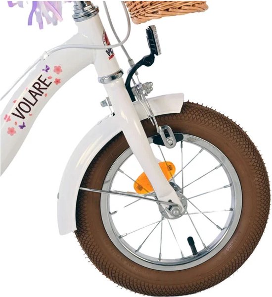 Volare Blossom Kinderfiets Meisjes 12 inch Wit Twee handremmen van Volare — afbeelding 4