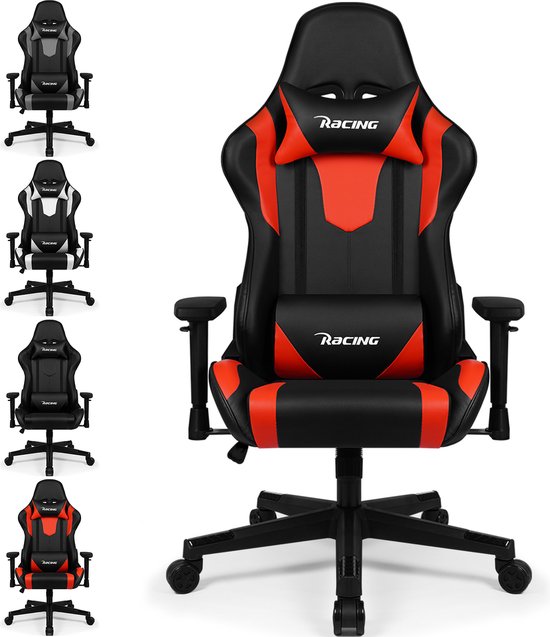 Chaise de Gaming - Chaise de Gaming avec dossier 90°-165° - Style course - Poids maximum 150 kg