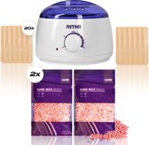 Wax Ontharingsapparaat - Wax Apparaat - Wax Ontharing Set - Wax ontharen - Wit - 200 gram Waxbonen - 20x Spatels