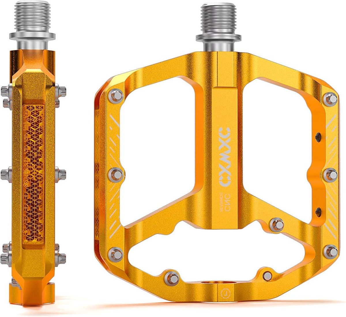 Fietspedalen met reflectoren - 9/16 inch - CNC aluminium - Lichtgewicht - Antislip - Mountainbike stadsfiets racefiets