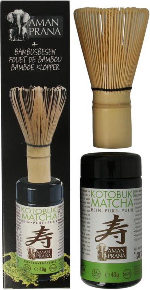 Amanprana Kotobuki matcha + bamboe klopper bio 40 Gram