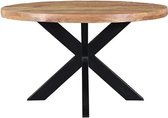 Bol.com Eettafel - Tafel - Rond - Mango hout - Naturel - 150 cm - Spinpoot metaal - Mat gelakt aanbieding