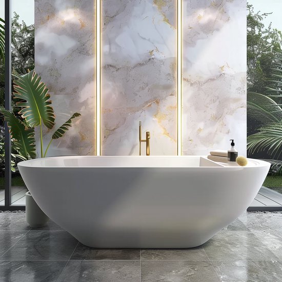 Papier peint autocollant Wallways - Décoration murale - Résistant à l'eau et à la chaleur - 60 cm x 10 m - Marbre Goud