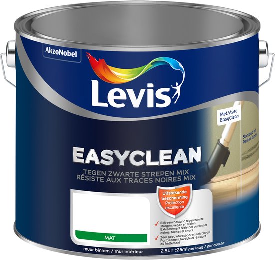 Levis EasyClean - Peinture de mélange contre les rayures noires - Mat - Shady Blue B40 - 5L