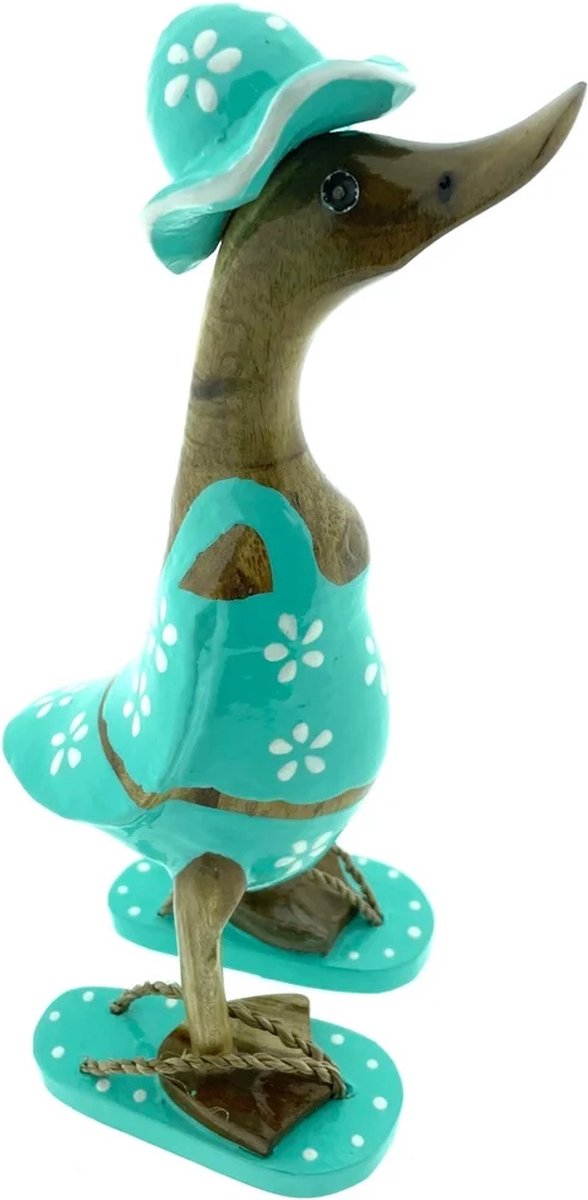 Houten eend Lauren M turquoise