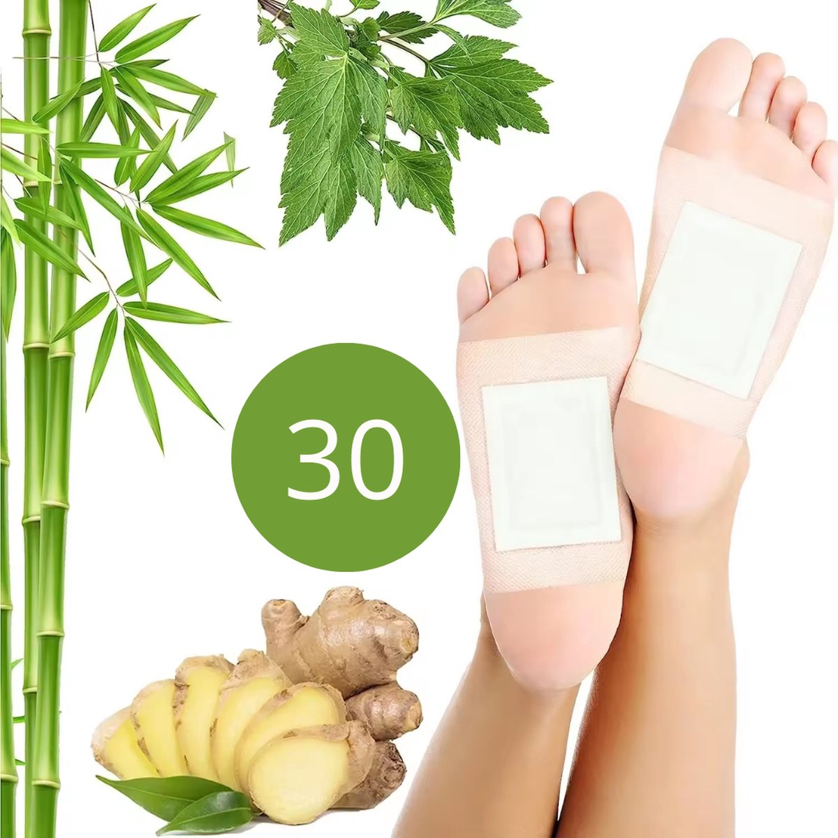 Goedkoopste Detoxkuur - Detox Voetpleisters - Reinig Je Lichaam Met 100 Natuurlijke Ingrediënten - 30 Stuks - KELERINO.