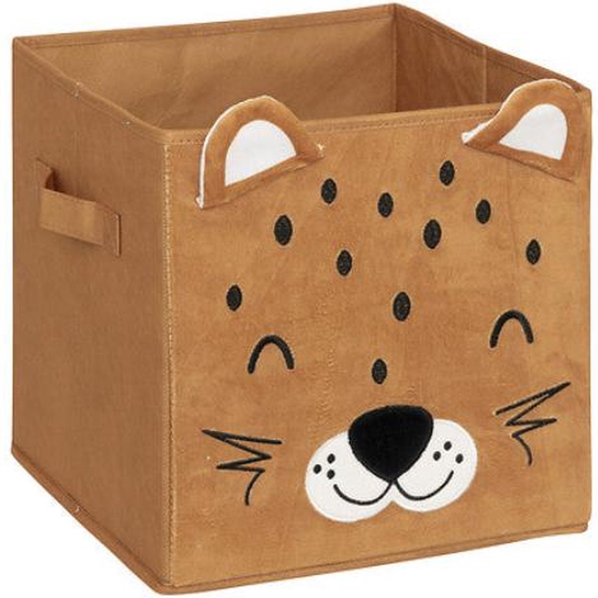 Atmosphera Leopardenfluwelen opbergdoos - 29 x 29 cm, bruin