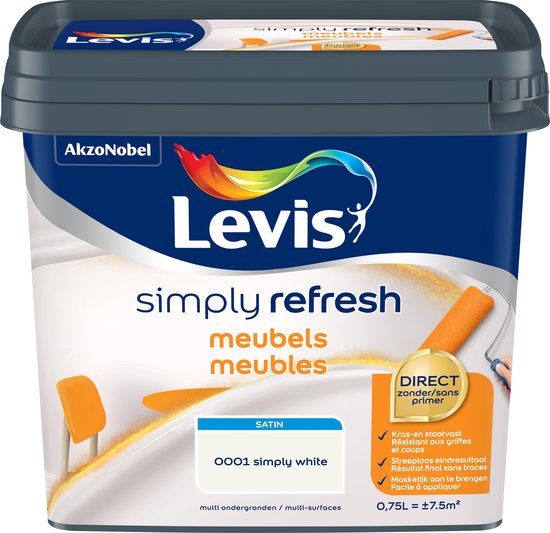 Meubles Levis Simply Refresh, satiné, Simply White , 0,75 l