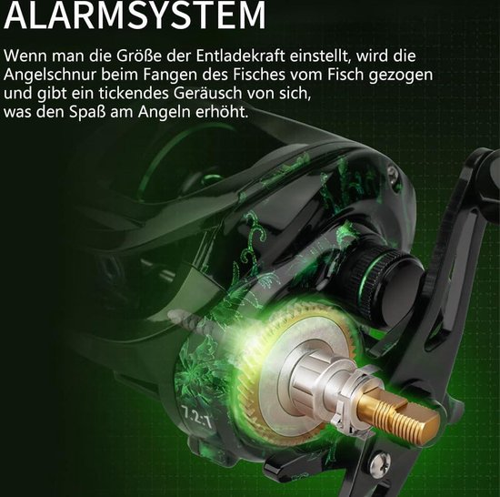 Baitcaster Baitcasting-rol met magnetisch remsysteem voor zout- en zoetwater vissen - 18+1BB roestvrijstalen kogellagers - 7.1:1 - hoge snelheid — afbeelding 3