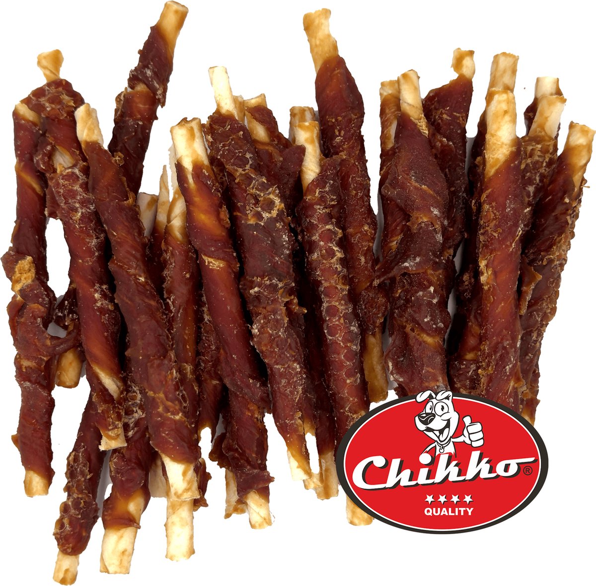 Chikko Quality - Buffelhuidsticks Eend - Hondensnack - 12cm - 300gr