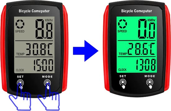 Kilometerteller Fiets - KM teller waterdicht - Bedraad - Snelheidsmeter — afbeelding 5