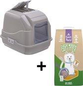 Imac - Bac à Litière Easy Cat Taupe + Granulés de Bois Easypets (10 litres)