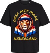Grappig T-Shirt Heren Dames - Geef mij maar Nederland - Zwart - EK - WK - Koningsdag - Maat S