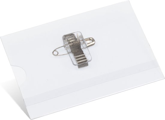 Foto: Kangaro naambadge 60x90mm met clip speld en insteekkaartjes wit doos 24 stuks k 44101