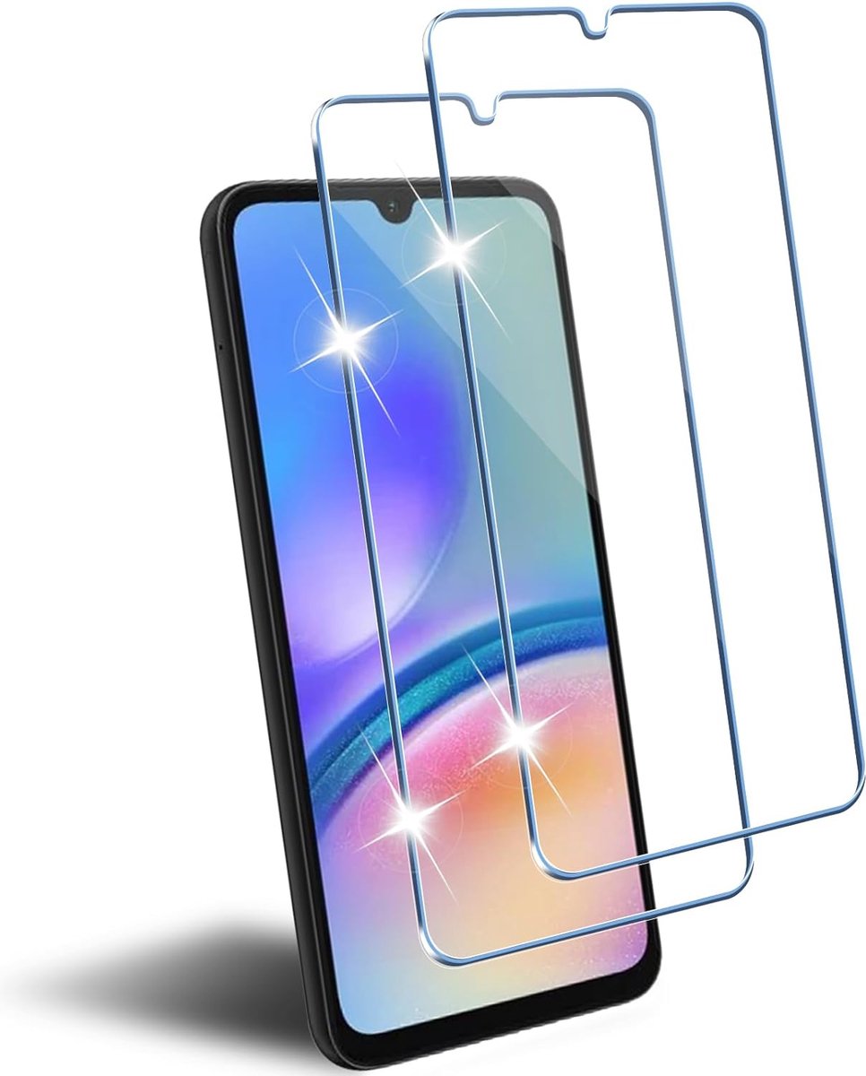 Glasplaatje Geschikt voor: Samsung Galaxy A05s - 2x Screenprotector - screen protector - glas - bescherm - beschermglas