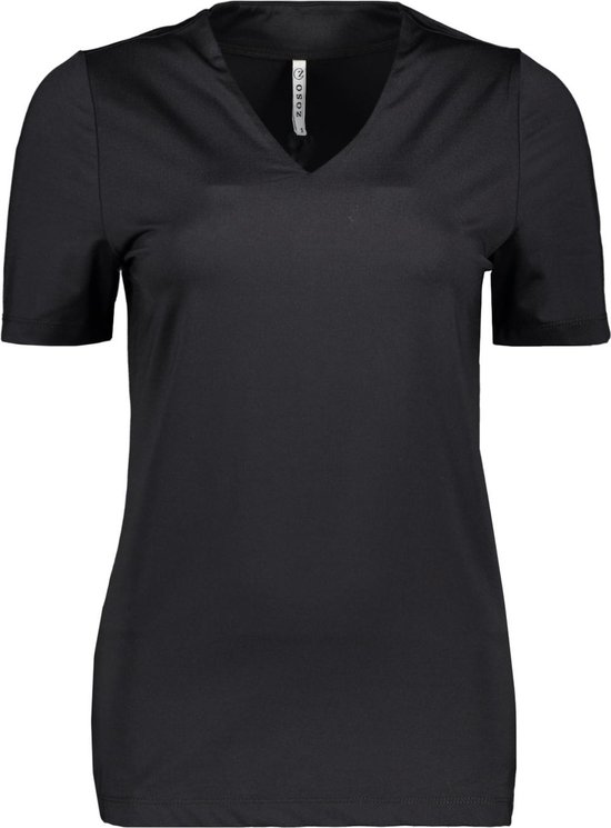 Zoso T-shirt Rachel Luxury Basic T Shirt 242 0000 Black Dames Maat - XXL
