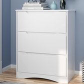 Bealife AP21 Armoire à tiroirs - Armoire de rangement pour chambre avec 3 compartiments spacieux - Blanc
