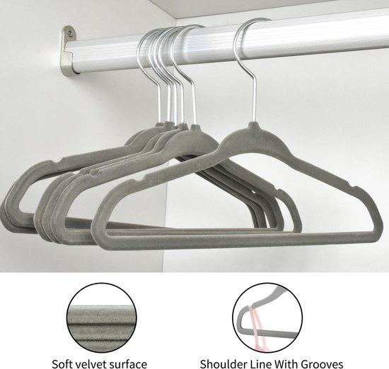 MangoKit 30 stuks antislip kinderkleerhangers van fluweel, ultra-slanke