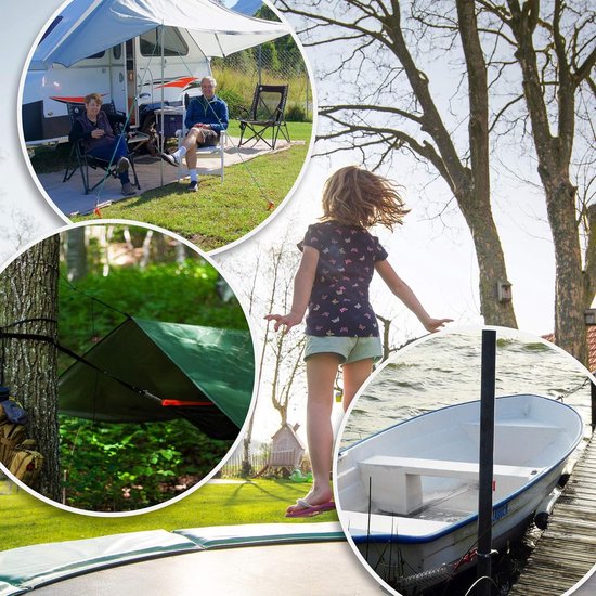 4 stuks - Tenttrekveer - campingtent - spanveer - zonnezeil - Luifelspanveren - Veergesp met hoge sterkte - bevestigingsaccessoires voor campingtent - trekveer met dubbele haak - veer voor tenten, luifels, boten, caravans van EasyHedgehog — afbeelding 3
