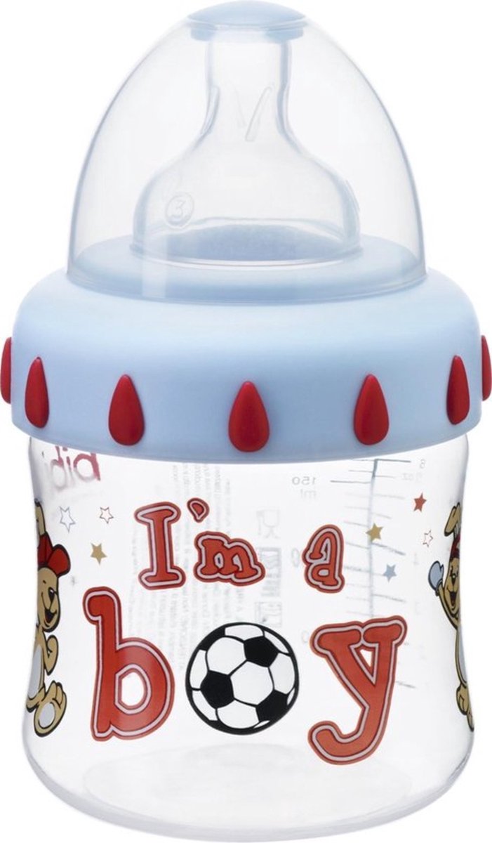Goedkoopste Bibi Brede Hals Fles - 150Ml Boy - 5 Stuks - Voordeelverpakking