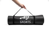 AJ-Sports Yoga mat - Yogamat - Fitness mat NBR - Sport mat - Trainingsmat - Anti slip - Inclusief draagtas - Fitnessmat - Zwart - Yoga - Pilates - Fitness - 183 x 61 x 1 cm