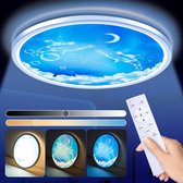 Maan Plafondlamp - LED Kroonluchter - Dimbaar Met Afstandsbediening - 3000-6500K - Moderne Woonkamer Lamp - 30 cm - Kinder Kamer - Plafonniere