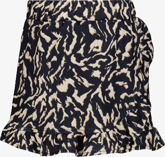 TwoDay mesjes skort met print zwart beige - Maat 98/104 - Broekrok