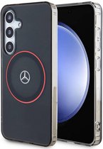 Mercedes-Benz Double Layer Back Case met Red Ring (MagSafe Compatible - Geschikt voor Samsung Galaxy S24 (S921) - Zwart