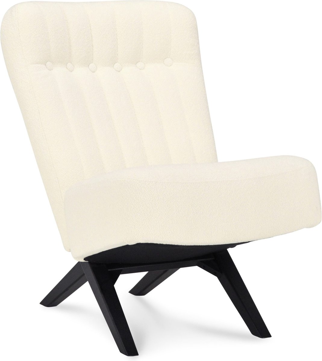Icon Living - Fauteuil Dean - Stof Alpine Ivory - Poot Zwart