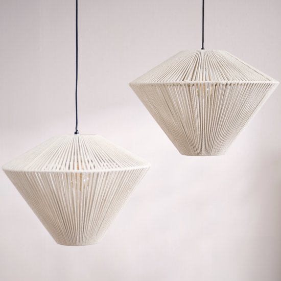 Light & Living Hanglamp Felida - Crème - Ø53cm - Modern - Hanglampen Eetkamer, Slaapkamer, Woonkamer