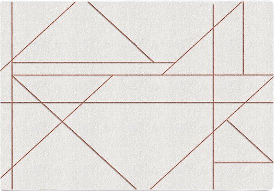 OZAIA Tapijt met geometrisch design - 160 x 230 cm - Wit en bruin - DIANA L 230 cm x H 1.1 cm x D 160 cm