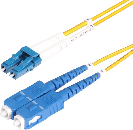 StarTech.com Câble Fibre Optique de 50m Duplex Monomode LC vers SC(UPC) OS2, 9/125µm, 100G, Cordon Fibre Optique, Insensible à la Courbure, Faible Perte d'Insertion, Cordon Patch Fibre LSZH