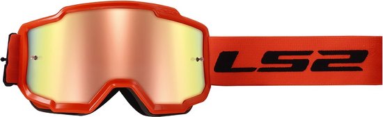 Crossbril LS2 Charger oranje met spiegel lens