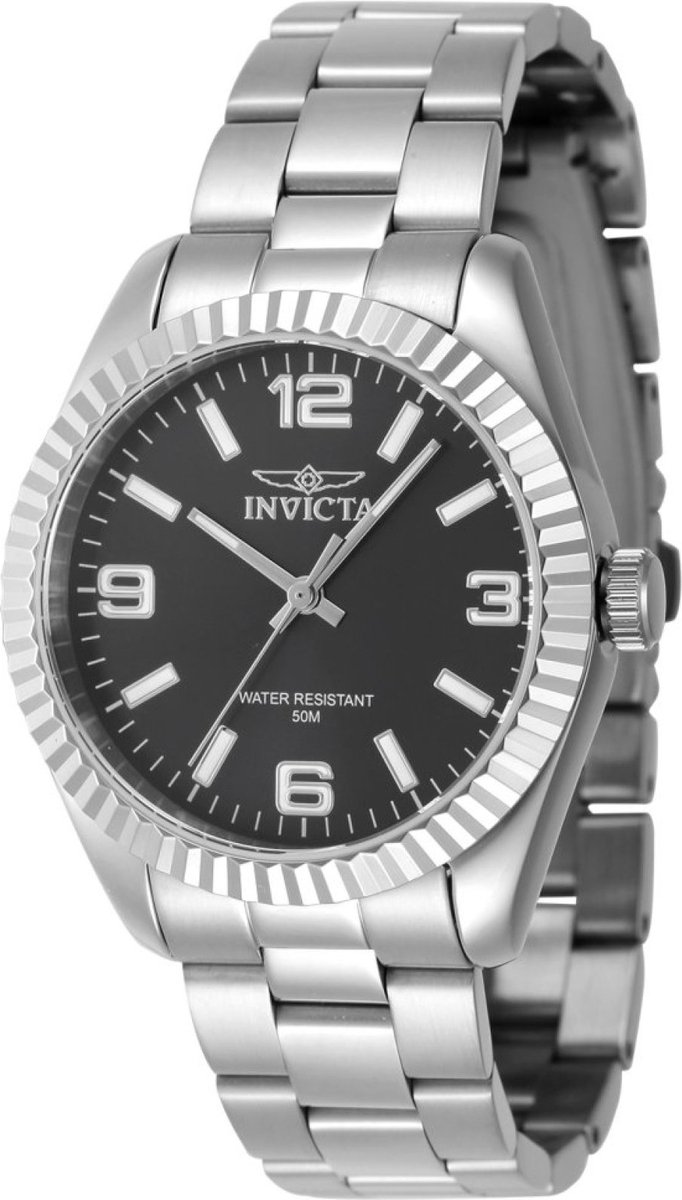 Invicta Specialty 47463 Dames Horloge - Waterdicht - Analoog - Quartz Uurwerk - Roestvrij Staal met zwarte Wijzerplaat - 36mm