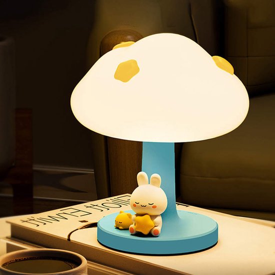 Kinder nachtlampje | Konijn | Dimbaar| USB oplaadbaar kinderlampje| LED | Nachtlampje | Babykamer verlichting | Kindvriendelijk | Lapin
