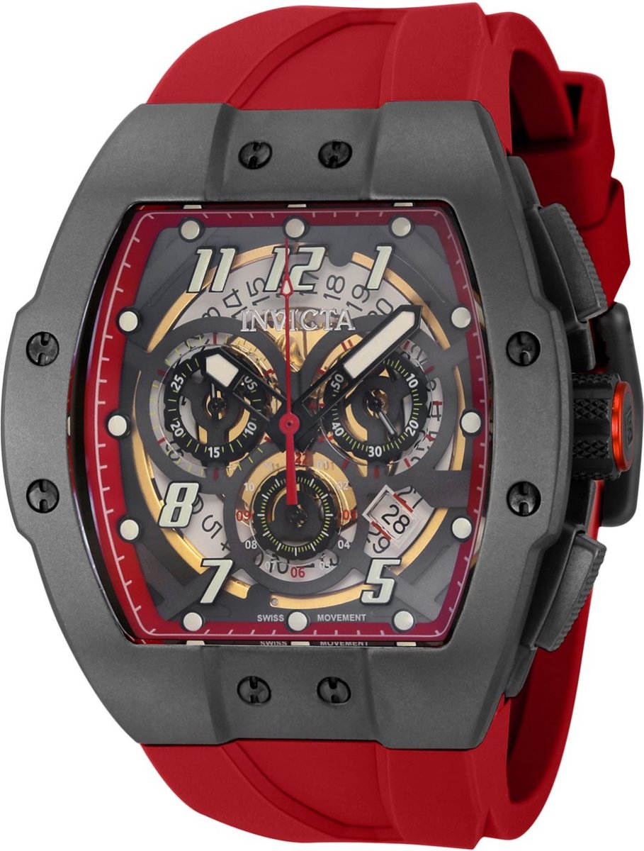 Invicta JM Correa 44411 Heren Horloge - Waterdicht - Analoog - Quartz Uurwerk - Titanium met zwarte Wijzerplaat - 47mm - Titanium