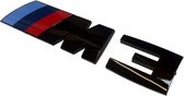 Zelfklevende Hoogglans Zwarte Badge passend voor een BMW M3 Hoge kwaliteit ABS - Geef jouw BMW M3 een unieke look