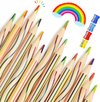 Partizzle Set de 30 Crayons de couleur arc-en-ciel – Cadeaux de crayons – Sac à main pour loisirs créatifs – Apprentissage créatif du Dessiner et colorier – Pour Enfants et tout-petits/ Adultes