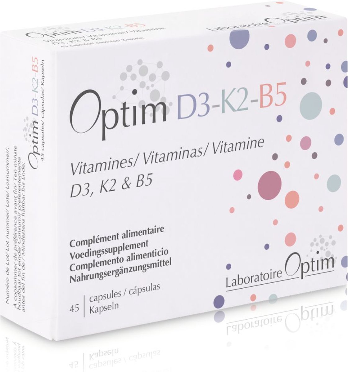 Goedkoopste Optim D3-K2-B5 - Vitaminen - Vitamine D3 & K2 met vitamine B5 - 45 capsules - Supplement - Vitamine D - Vitamine K Menaquinone-7 MK-7 - VEGAN - Botten en Immuunsysteem