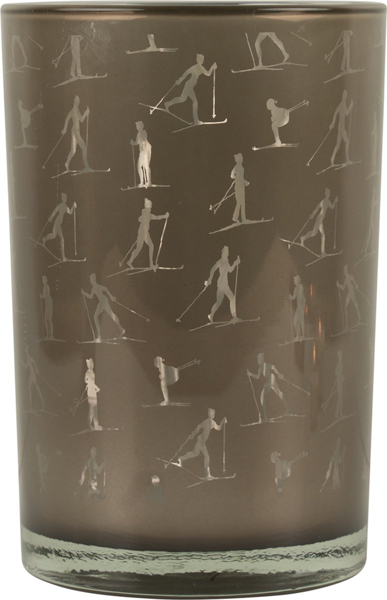 Mars & More Theelichthouder ski taupe zilver large 18cm