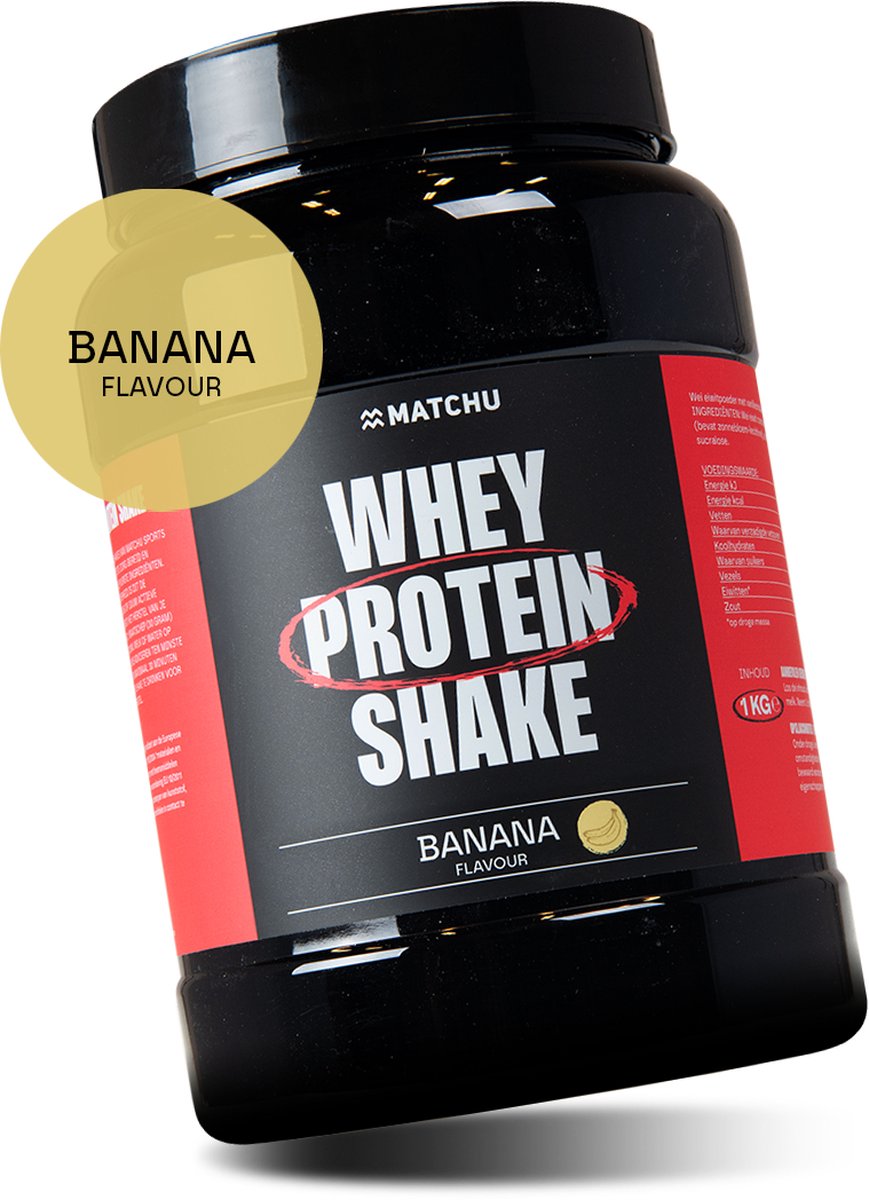 Goedkoopste Matchu Sports - Proteïne poeder - Eiwitshake - Whey protein - Banaan - 1 kg - 35 porties