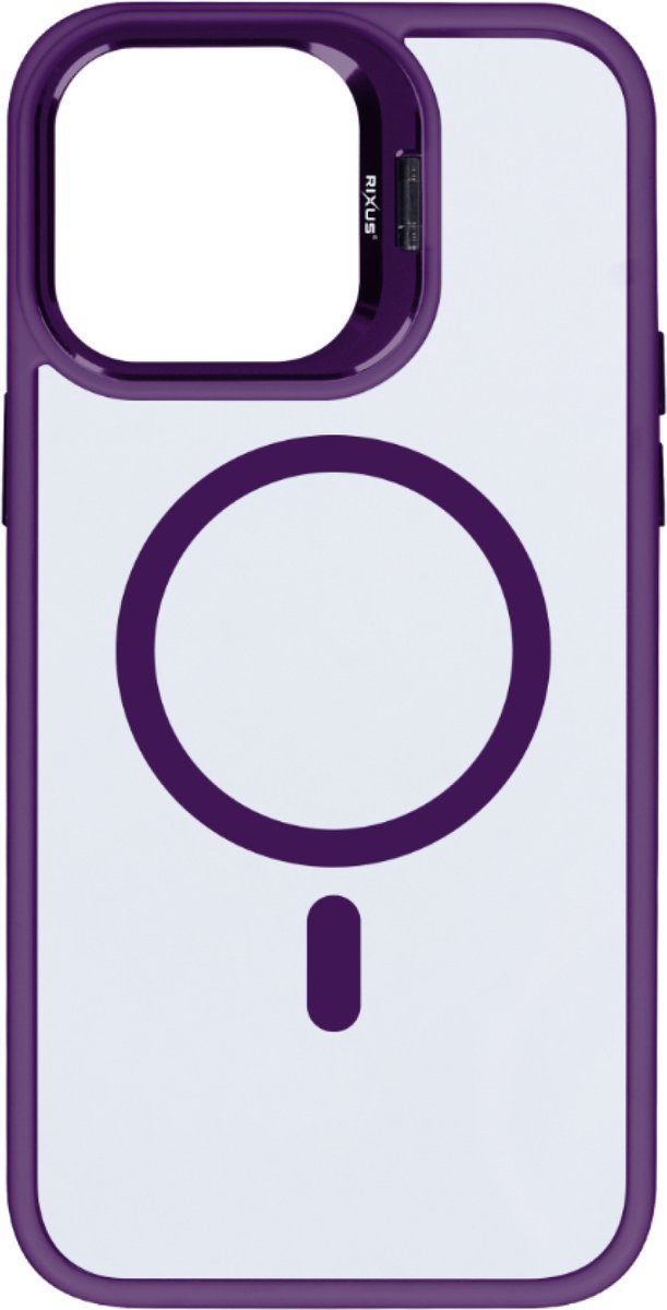 Rixus Classic 03 Hoesje Met MagSafe geschikt voor iPhone 15 PRO - telefoonhoes - donkerpaars - camera lens bescherming - dustproof